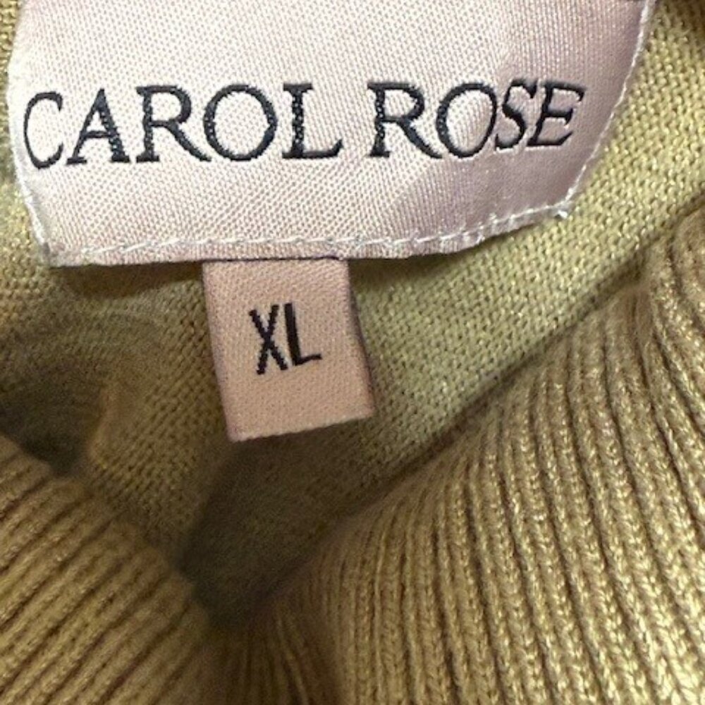 Carol Rose Women’s Sweater Tan Black Cowl Neck Long Sleeve Size XL‎ - Picture 2 of 8